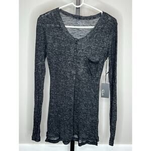 Rails Charcoal Henley Long Sleeve Top Lightweight NWT Small